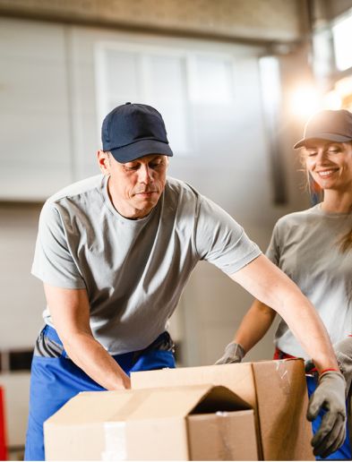 Job bei K-Plus Personalmanagement: Lagerhelfer nimmt sich einen Karton